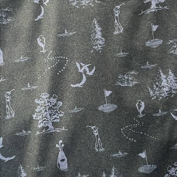 Greg Norman Men's Polo Shirt - Navy with playful golf course imagery print sz L - Picture 10 of 10